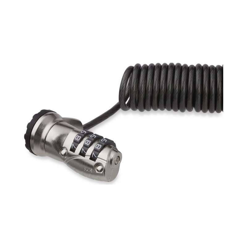 StarTech.com Câble de verrouillage d'ordinateur portable auto-enroulant de 1,8 m (6 pi) - Câble de sécurité à combinaison portable à 3 chiffres pour fente K d'ordinateur/bureau/appareil - Câble en acier anti-vol enroulé - TAA
