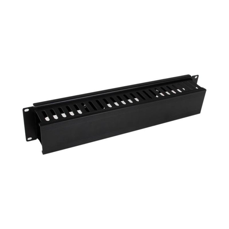 StarTech.com Horizontal 2U Server Rack Cable Management Finger Duct w/ Cover - 19" Network Rack Wire Duct Raceway Panel - Slotted Wire Duct
