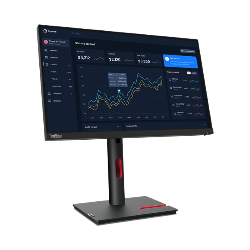 Lenovo ThinkVision T22i-30 computer monitor 54.6 cm (21.5") 1920 x 1080 pixels Full HD LED Black