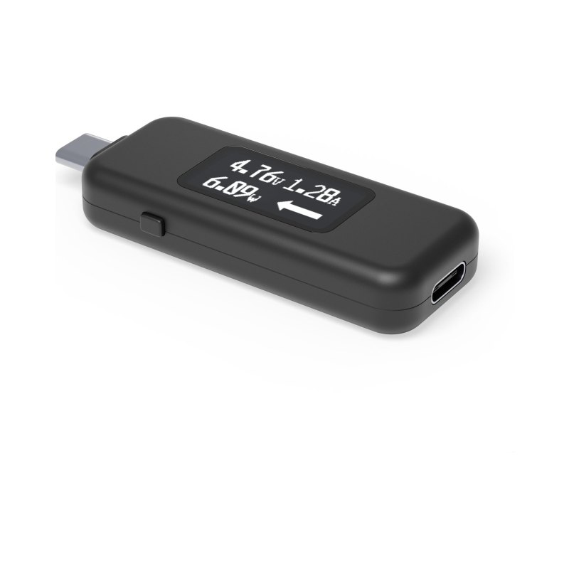 Plugable Technologies USB C Power Meter Tester for Monitoring USB-C Connections up to 240W - Digital Multimeter Tester for USB-C Cables, Laptops, Phones, Chargers - Driverless