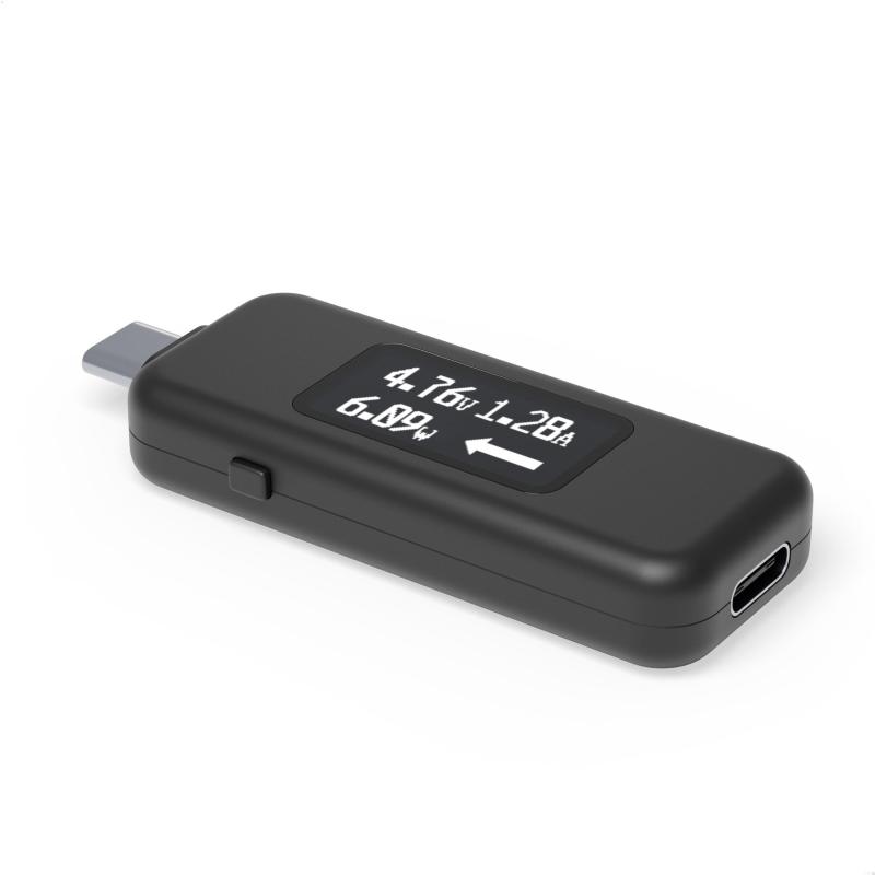 Plugable Technologies Testeur de puissance USB-C pour la surveillance des connexions USB-C jusqu'à 240W - Multimètre numérique pour câbles USB-C, ordinateurs portables, téléphones, chargeurs - Sans pilote