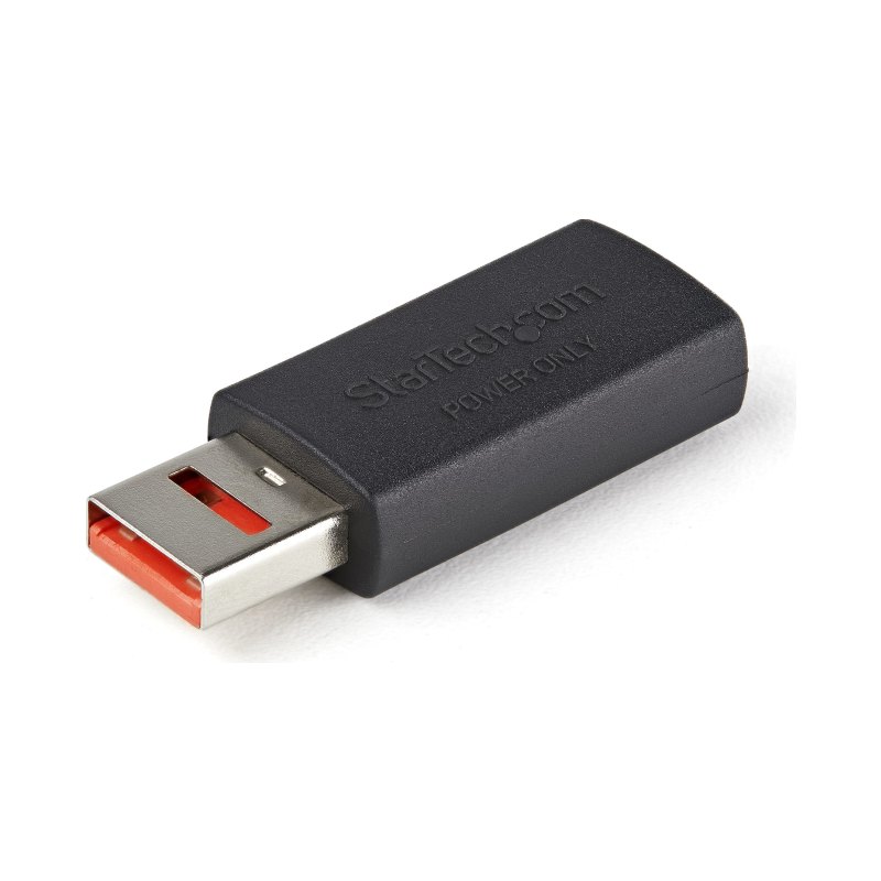 StarTech.com Secure Charging USB Data Blocker Adapter – Male to Female USB-A Charge-Only Adapter – No-Data Charge/Power-Only Adapter for Phone/Tablet – Data Blocking USB Protector Adapter