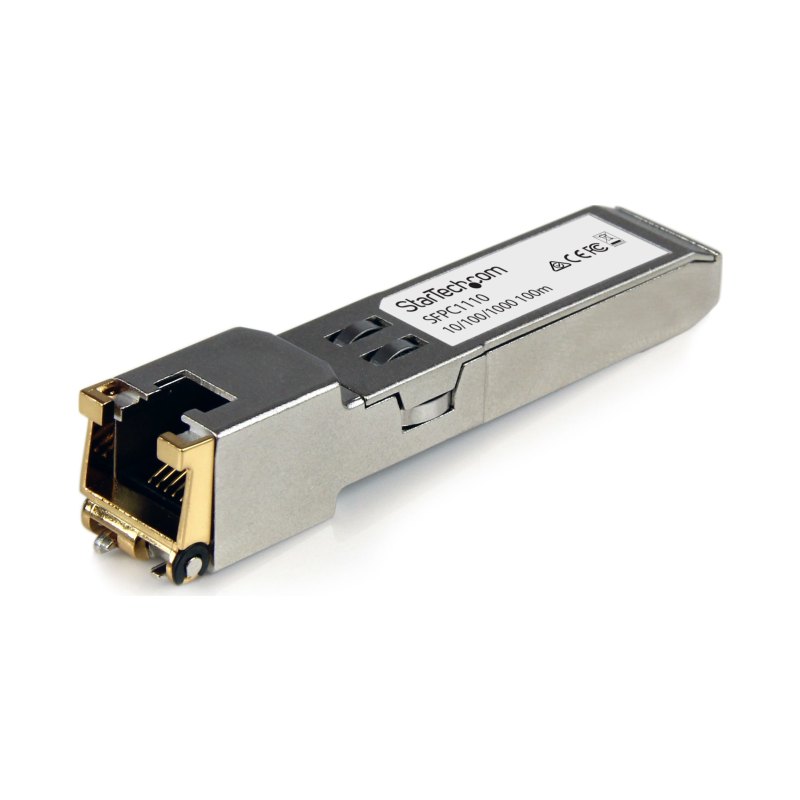 StarTech.com Cisco SFP-GE-T Compatible SFP Module - 1000BASE-T - SFP to RJ45 Cat6/Cat5e - 10/100/1000 Mbps - RJ-45 100m - Cisco IE3400, IE3300, IE3200