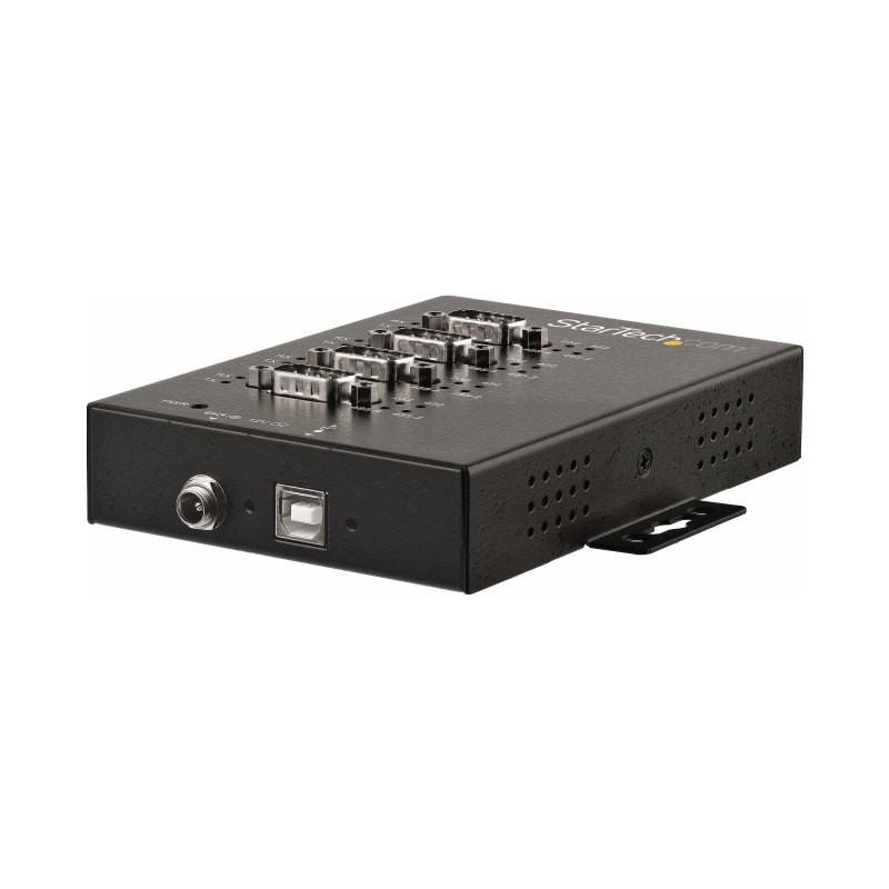 StarTech.com Hub série 4 ports USB vers RS232/RS485/RS422 - Adaptateur de conversion série industriel USB 2.0 vers DB9 - Classement IP30 - Montage sur rail DIN - Protection ESD 15kV - TAA