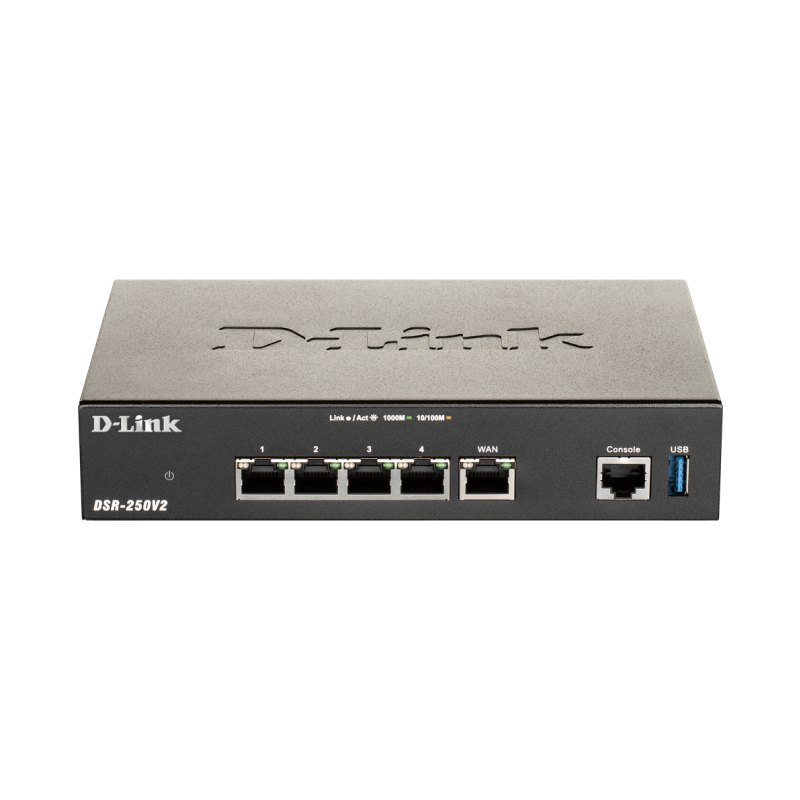 D-Link DSR-250V2 wireless router Gigabit Ethernet Black