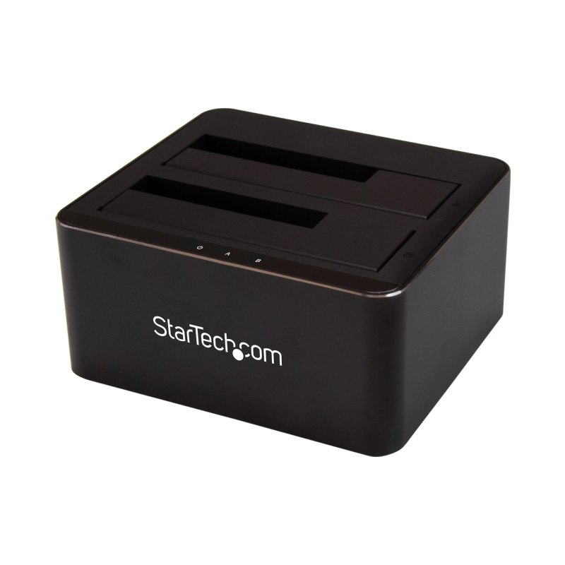 StarTech.com Station d'accueil de disque dur à double baie USB 3.0 vers SATA, Dock de disque dur USB, Station d'accueil de disque SATA 2,5/3,5" externe I/II/III SSD/HDD, Baies de disque dur à échange chaud, Chargement par le haut