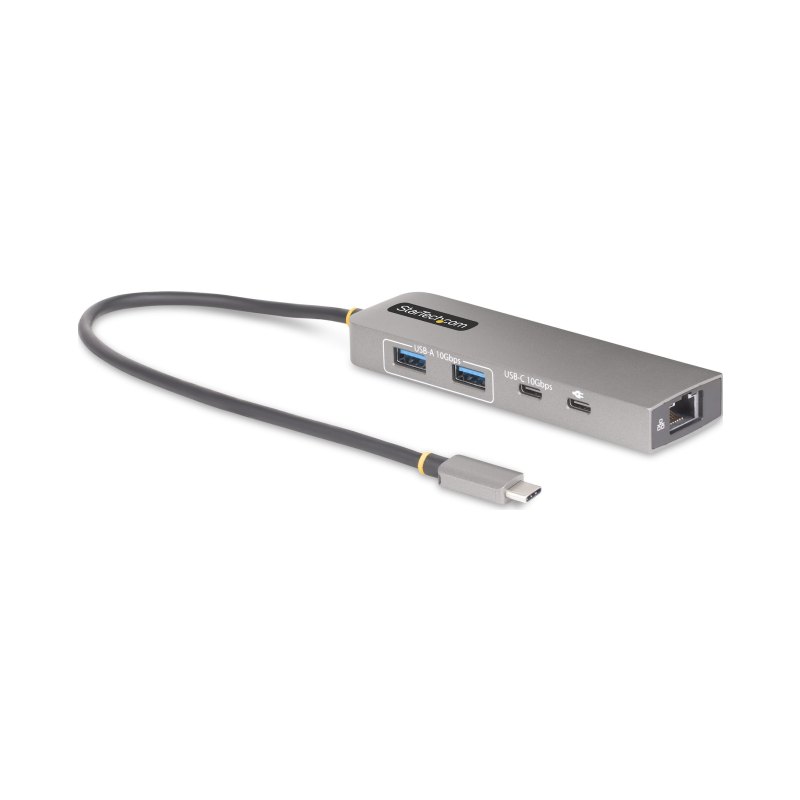 StarTech.com Hub USB-C à 3 Ports Ethernet 2,5 Gbps et Port Power Delivery 100W Pass-Through, USB 3.2 10Gbps, 2x USB-A/1x USB-C, Hub Adaptateur Portable USB Type-C