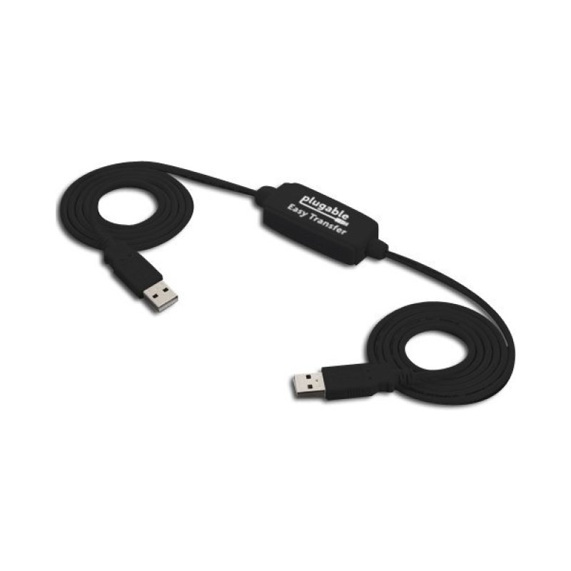 Plugable Technologies USB Transfer Cable, Unlimited Use, Transfer Data Between 2 Windows PC's, Compatible with Windows 11, 10, 7, XP, Bravura Easy Computer Sync Software Included