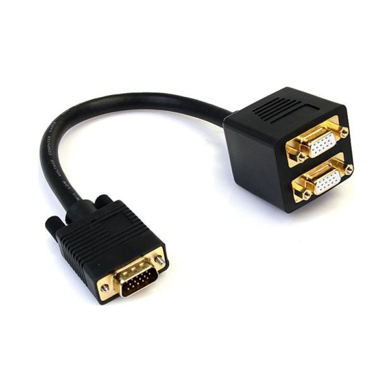 StarTech.com 1 ft VGA to 2x VGA Video Splitter Cable – M/F