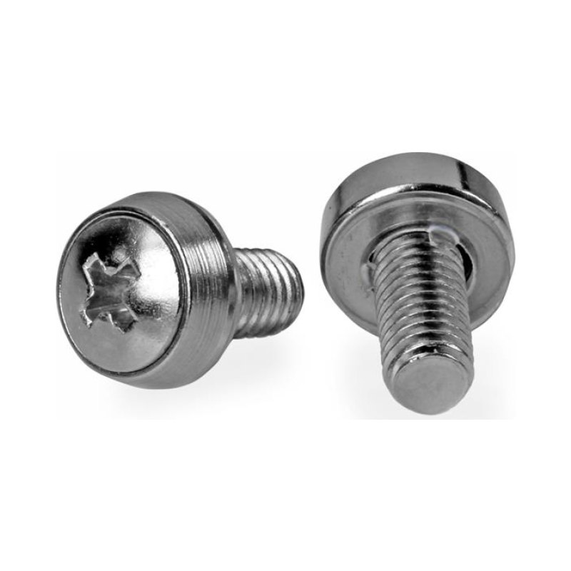 StarTech.com Lot de 100 Vis M6 de 12mm, Vis de Fixation pour Baies de Serveurs de 19" ou 10", Armoires et Boîtiers, Argent - TAA