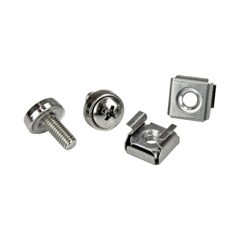 StarTech.com Lot de 100 vis M5 de 12mm, Écrous Cage à Trous Carrés et Outil d'Installation, Kit de Fixation pour Baies de Serveurs, Armoires et Boîtiers de 19" ou 10", Argent - TAA