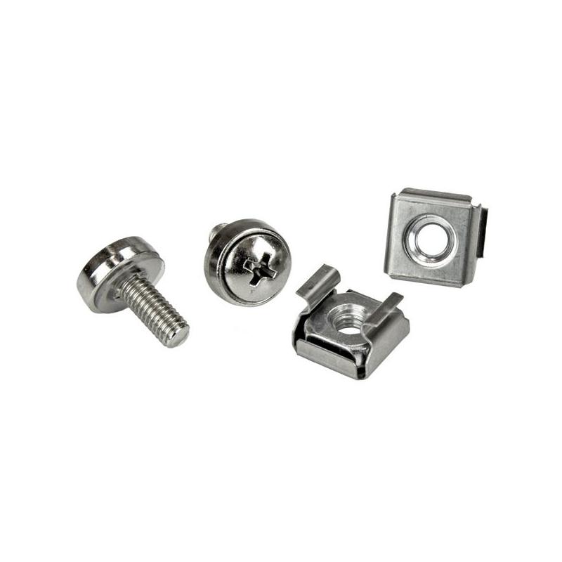 StarTech.com Lot de 100 vis M5 de 12mm, Écrous Cage à Trous Carrés et Outil d'Installation, Kit de Fixation pour Baies de Serveurs, Armoires et Boîtiers de 19" ou 10", Argent - TAA
