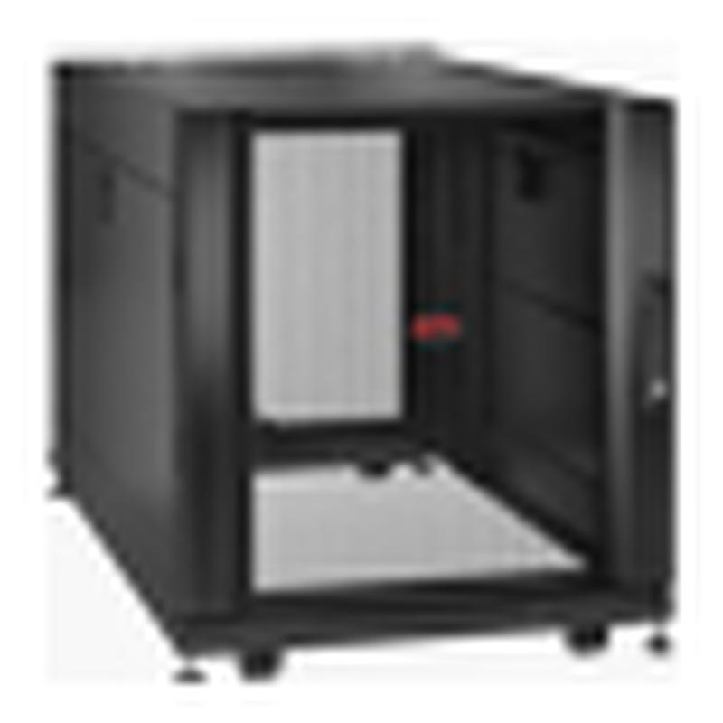 APC Coffret NetShelter SX 12U, pour armoire en rack serveur 600 x 1 070 mm, avec panneaux latéraux noirs, emballage antichoc