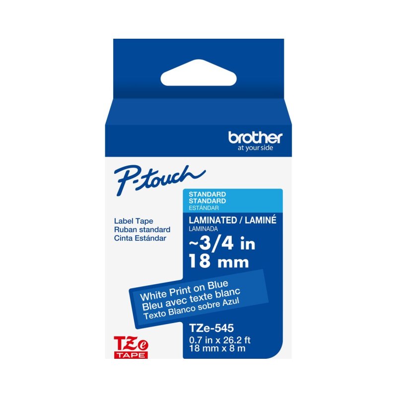 Brother TZE545G ruban d'étiquette Blanc sur bleu TZe