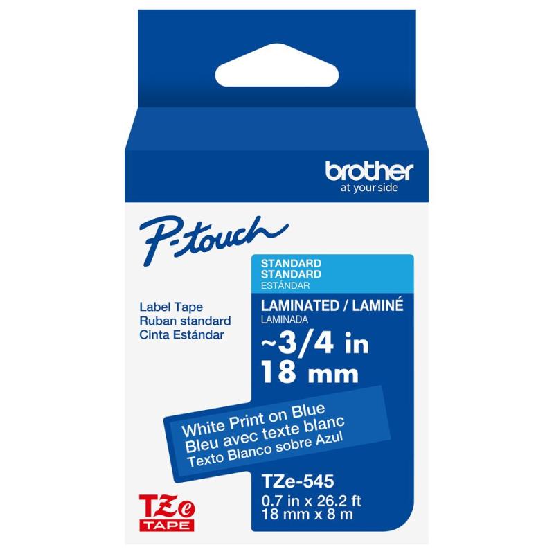 Brother TZE545G ruban d'étiquette Blanc sur bleu TZe