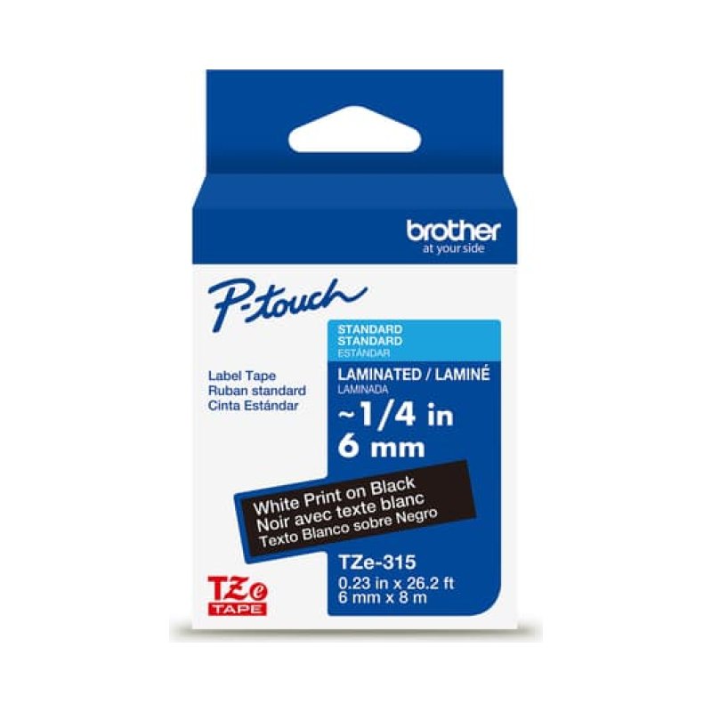 Brother TZe-315G ruban d'étiquette Noir