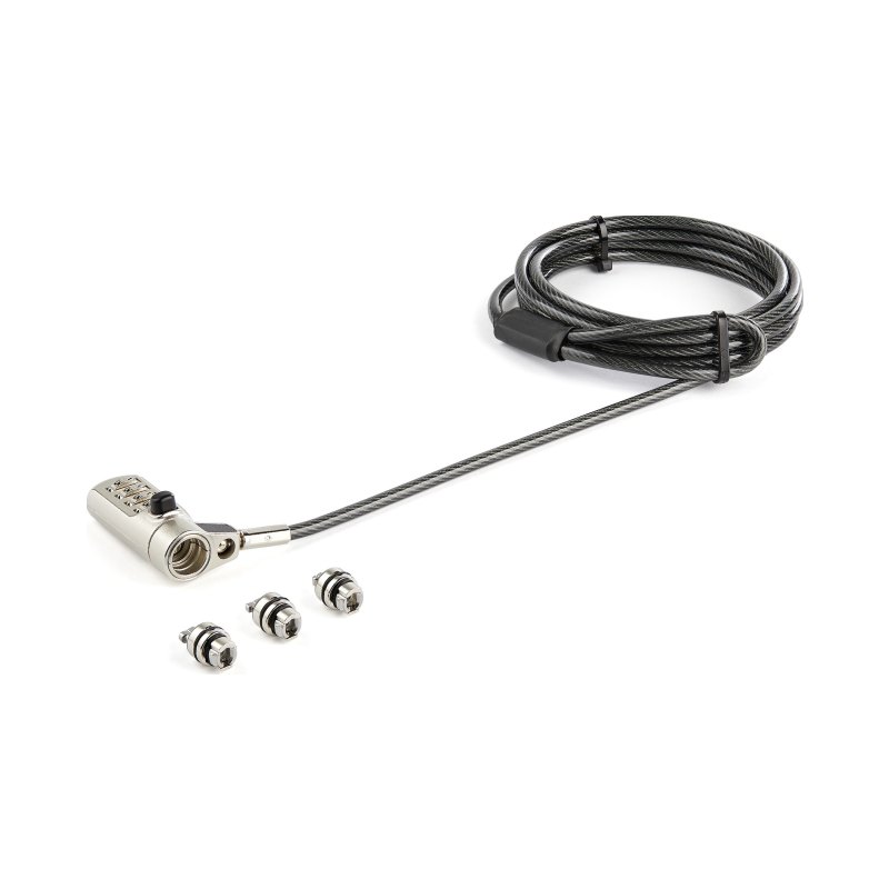 StarTech.com Câble de Verrouillage Universel à Combinaison de 2 m pour Ordinateur Portable - Combinaison à 4 Chiffres - Compatible avec K-Slot, Nano, Wedge Slot - Câble en Acier Antivol