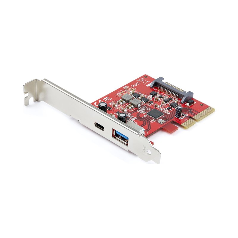 StarTech.com Carte PCIe à 2 ports - USB-A et USB-C, 10 Gbps - Adaptateur de carte contrôleur hôte PCI Express Type C / A USB 3.2 Gen 2 - Carte d'extension d'extension PCIe USB 3.2 Gen 2 - Windows, macOS, Linux