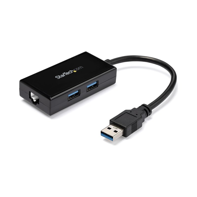 StarTech.com USB to Ethernet Adapter, USB 3.0 to 10/100/1000 Gigabit Ethernet LAN Converter for Laptops, 11.8in/30cm Attached Cable, USB to RJ45 Adapter, NIC Adapter, USB Network Adapter