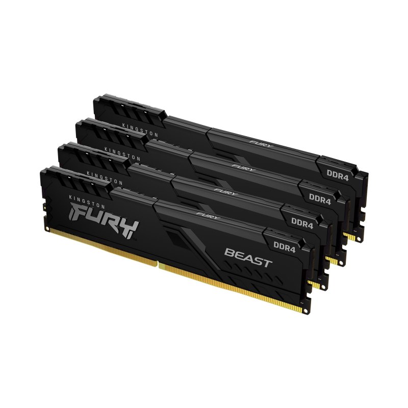 Kingston Technology FURY Beast 128GB 3200MT/s DDR4 CL16 DIMM (Kit of 4) Black