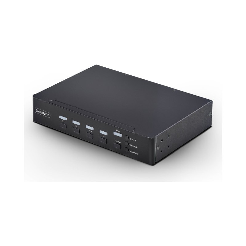 StarTech.com Switch KVM DisplayPort à 4 Ports avec Fonction Mouse Roaming et Multi-View / Picture-in-Picture, 4K 60 Hz, Hub USB 3.0 (5 Gbps), Contrôle par Raccourcis Clavier, Conforme TAA