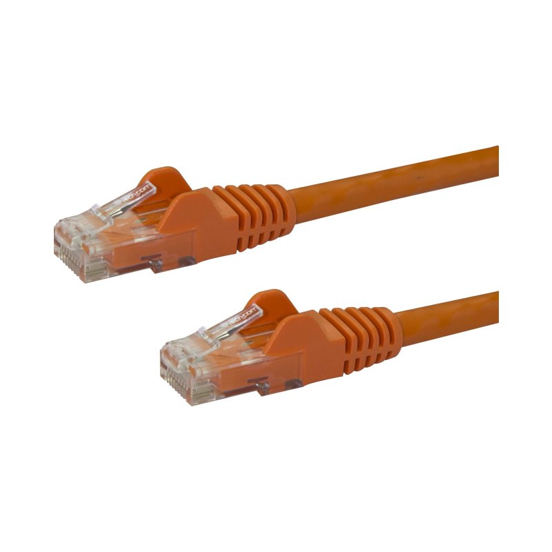 StarTech.com 12ft CAT6 Ethernet Cable - Orange CAT 6 Gigabit Ethernet Wire -250MHz 100W PoE RJ45 UTP Network/Patch Cord Snagless w/Strain Relief Individually Tested
