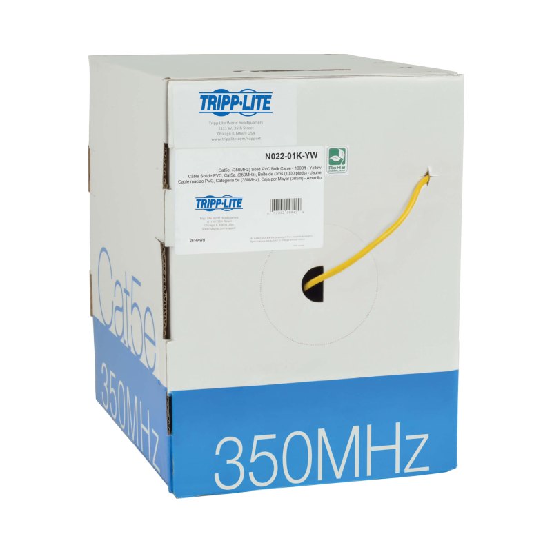 1000Ft Ylw Cat5E Blk Sld Cbl