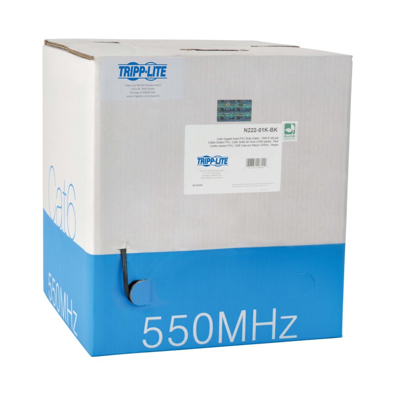 1Kft Blk Ct6 Solid Bulk Cbl