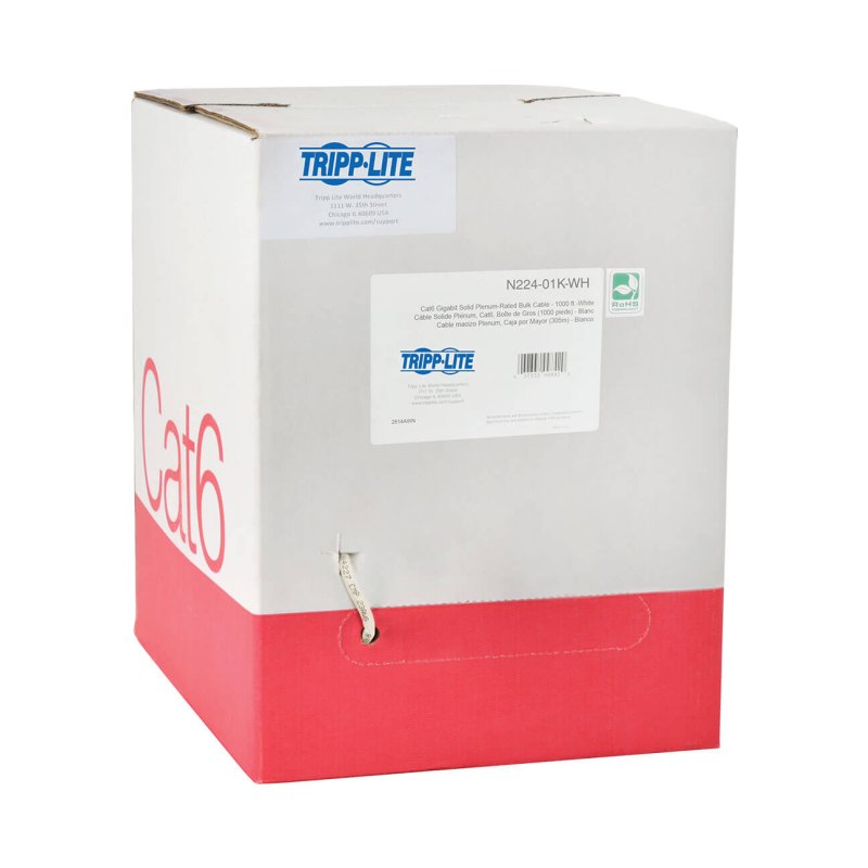 1000Ft Wht C6 Gig Blk Plen Cbl