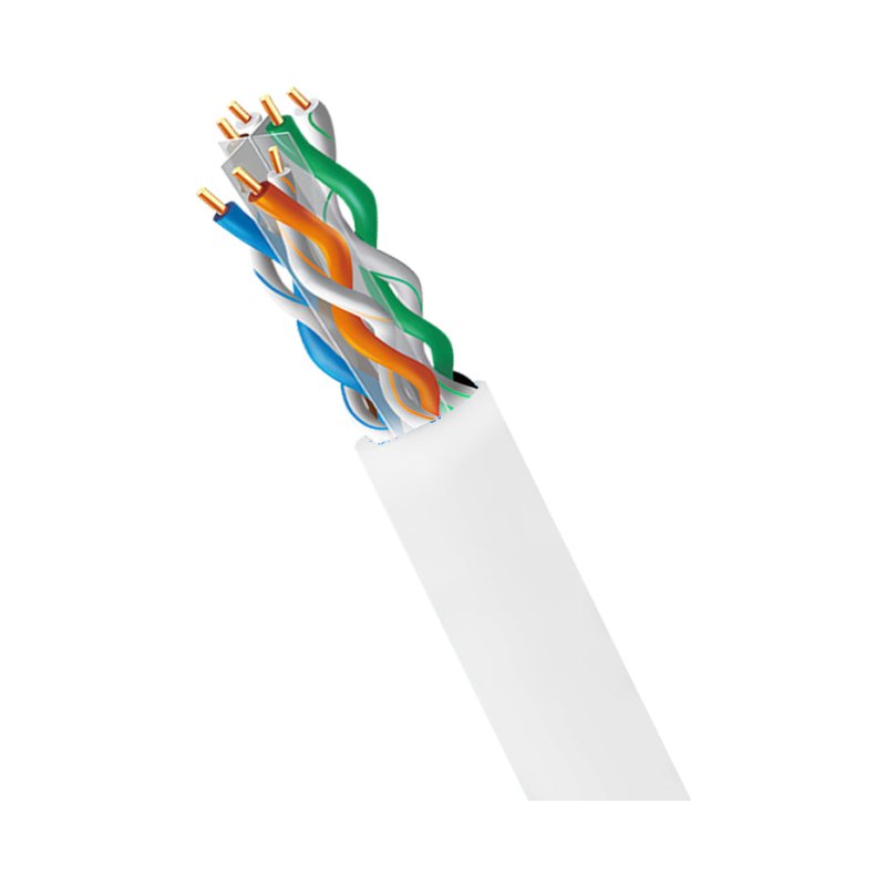 Cat6 Cmr 1000Ft Riser Cable - Solid Copper Ethernet Cable White
