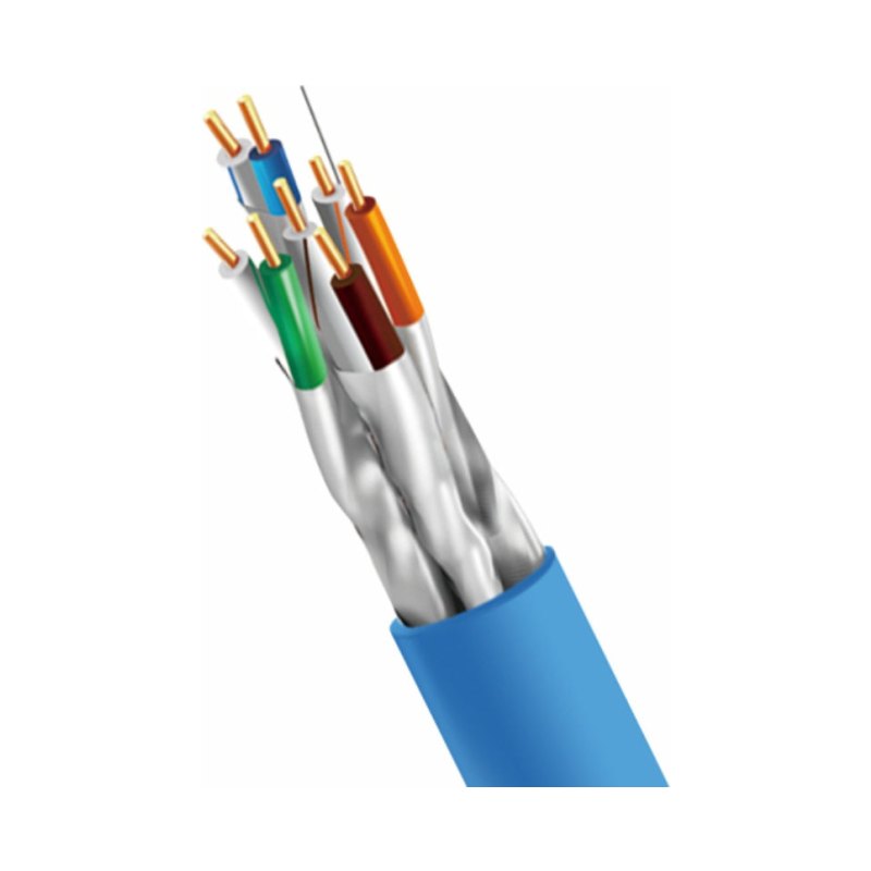 Cat6A Cmr 1000Ft Riser Cable - Solid Copper Ethernet Cable Blue