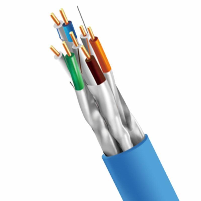 Cat6A Cmr 1000Ft Riser Cable - Solid Copper Ethernet Cable Blue