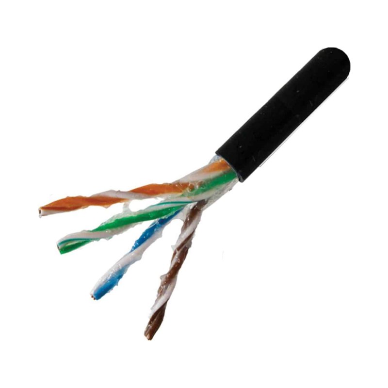 Cat5E Outdoor 1000Ft Cable - Gel-Filled Solid Copper Ethernet