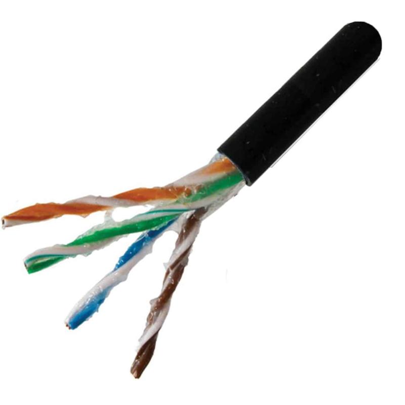 Cat5E Outdoor 1000Ft Cable - Gel-Filled Solid Copper Ethernet