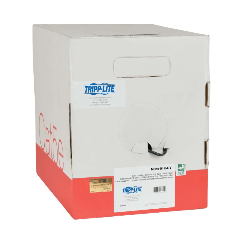1000Ft Gry Cat5E Bulk Plen Cbl
