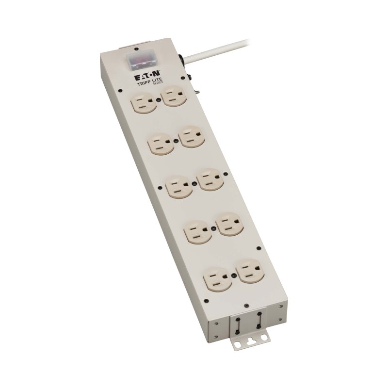 Power Strip 10Out 5-15R 5-15P 120V 15Ft Cord Metal Circuitbreaker