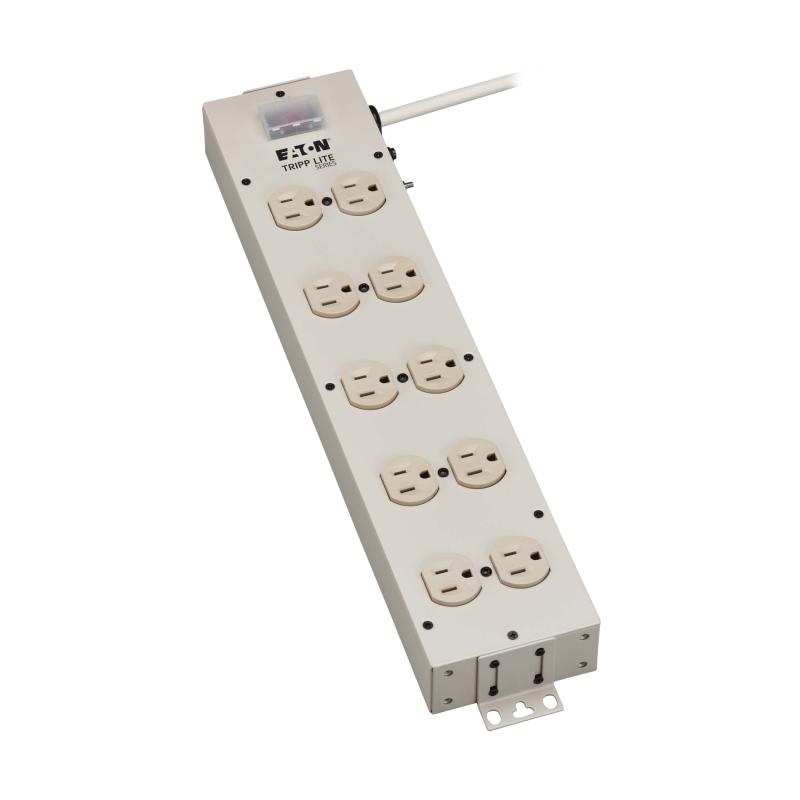 Power Strip 10Out 5-15R 5-15P 120V 15Ft Cord Metal Circuitbreaker