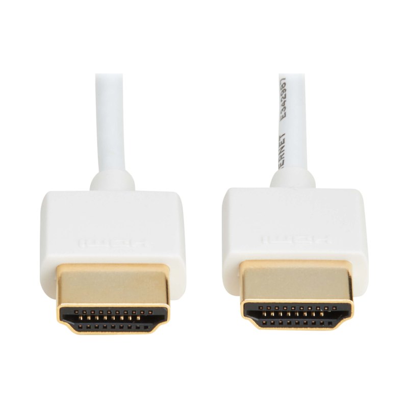 Slim Hdmi Cable W Ethernetvideo/Audio Uhd 4K M/M Whit