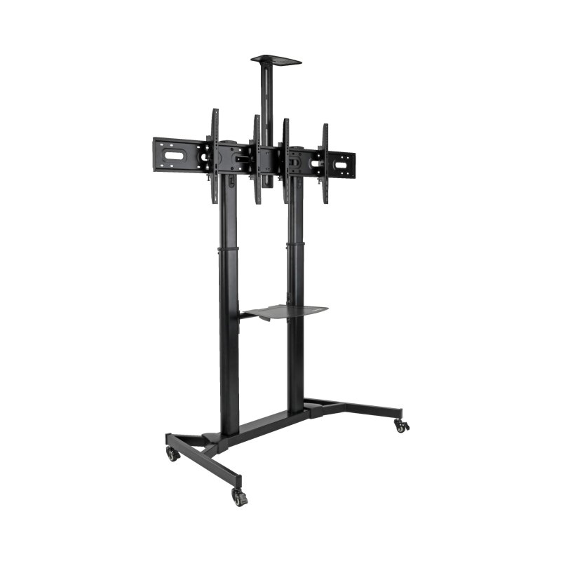 Rolling Dual-Screen Tv/Monitor Cart For Two 35In-45In Displays