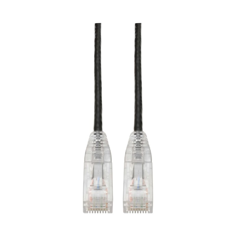 7Ft Cat6 Blk Snagless Utp Rj45 Molded Slim Gigabit Patch Cable