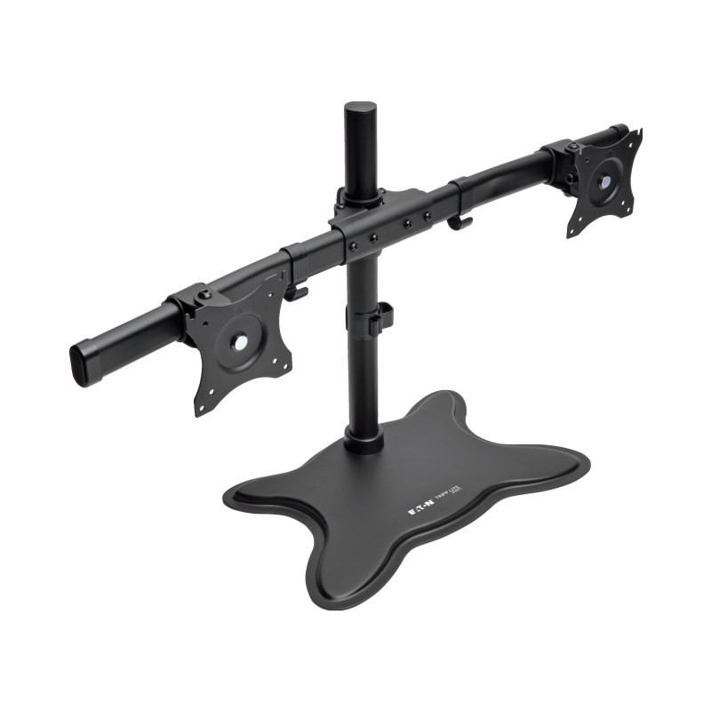 Dual-Monitor Tv Desktop Display Mount Stand Full Motion 13In- 27In