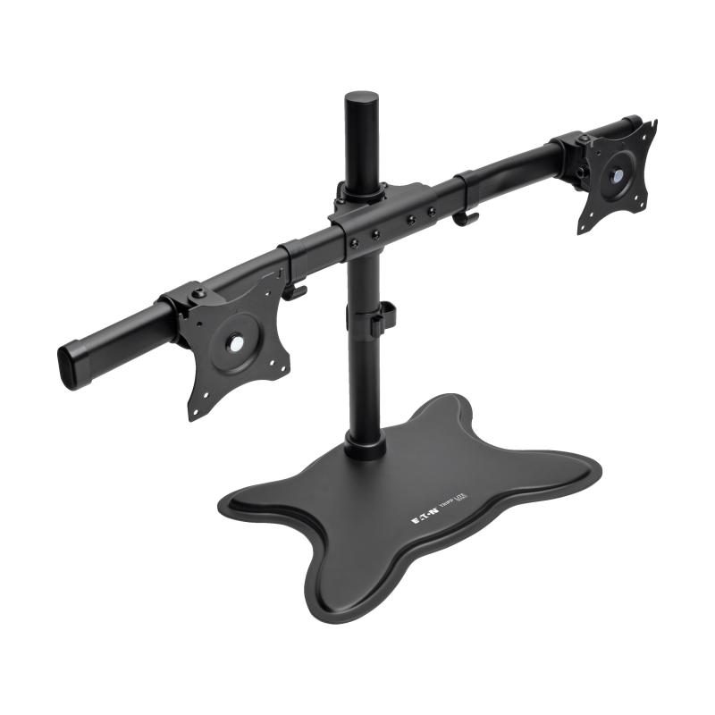 Dual-Monitor Tv Desktop Display Mount Stand Full Motion 13In- 27In