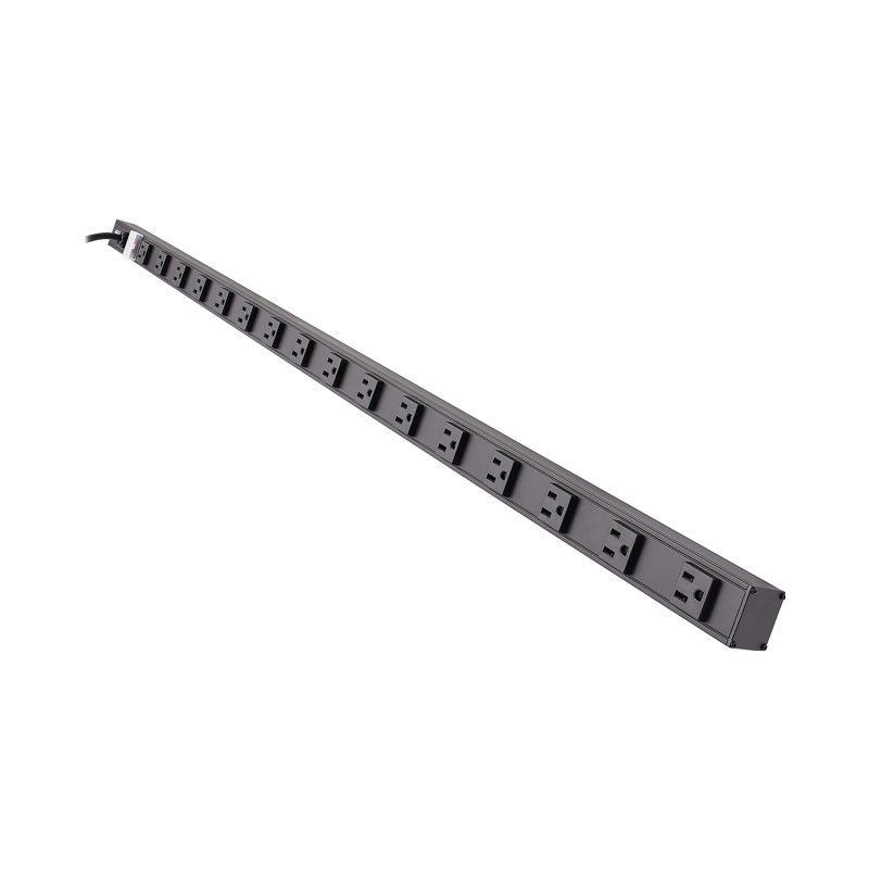 16Out Power Strip 5-15R 15 Cord Vertical 5-15P 48In Black