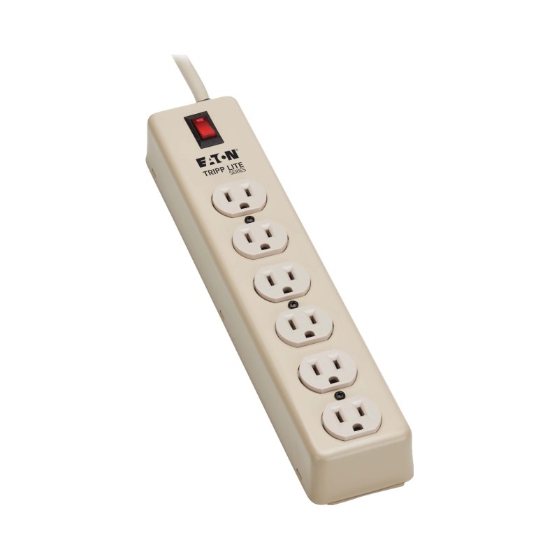 6 Outlet Industrial Power Strip Waber Metal 15 Ft Cord 5-15P