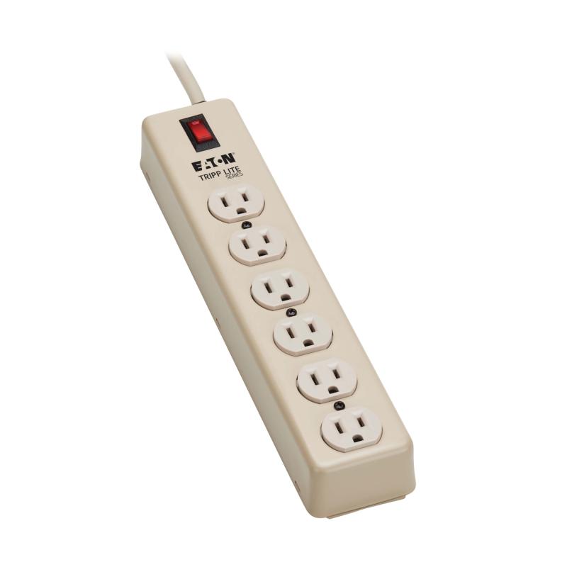 6 Outlet Industrial Power Strip Waber Metal 15 Ft Cord 5-15P