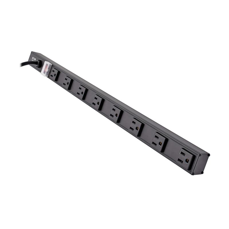 8Out Power Strip 5-15R 15 Cord Vertical 5-15P 24In Black