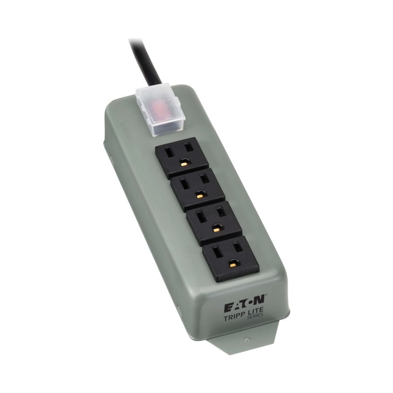 Waber Power Strip 4Out 5-15R 5-15P 120V 6Ft Cord Metal