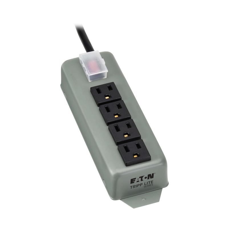 Waber Power Strip 4Out 5-15R 5-15P 120V 6Ft Cord Metal
