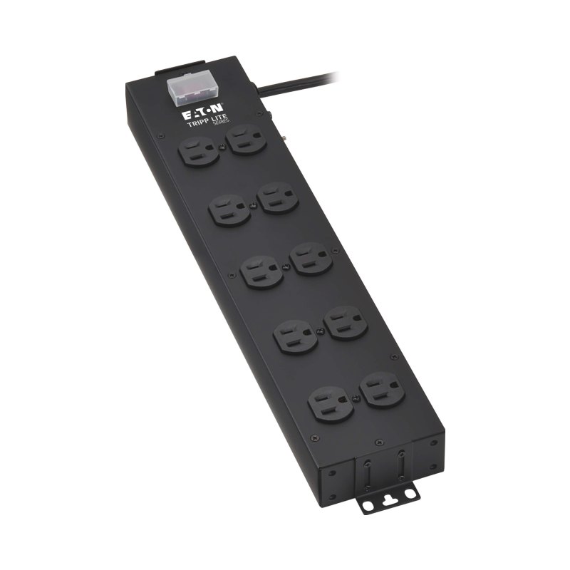 10 Outlet Industrial Powerstrip Waber Metal Plug Spacing 15Ft Cord