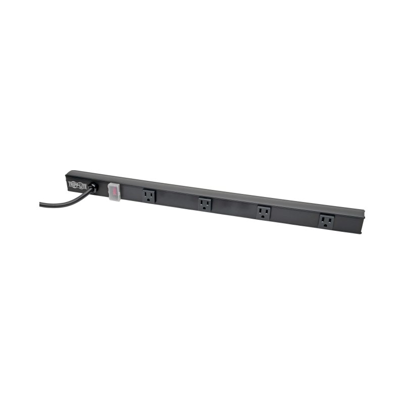 Power Strip Right-Angle 5-15R 4 Outlet 6Ft Cord 5-15P 24In Black